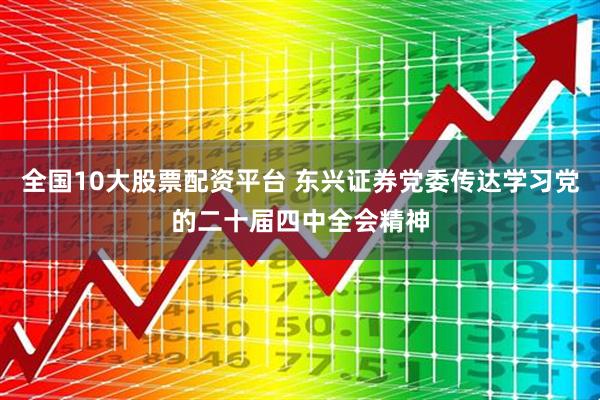 全国10大股票配资平台 东兴证券党委传达学习党的二十届四中全会精神