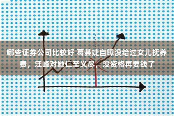 哪些证券公司比较好 葛荟婕自曝没给过女儿抚养费，汪峰对她仁至义尽，没资格再要钱了